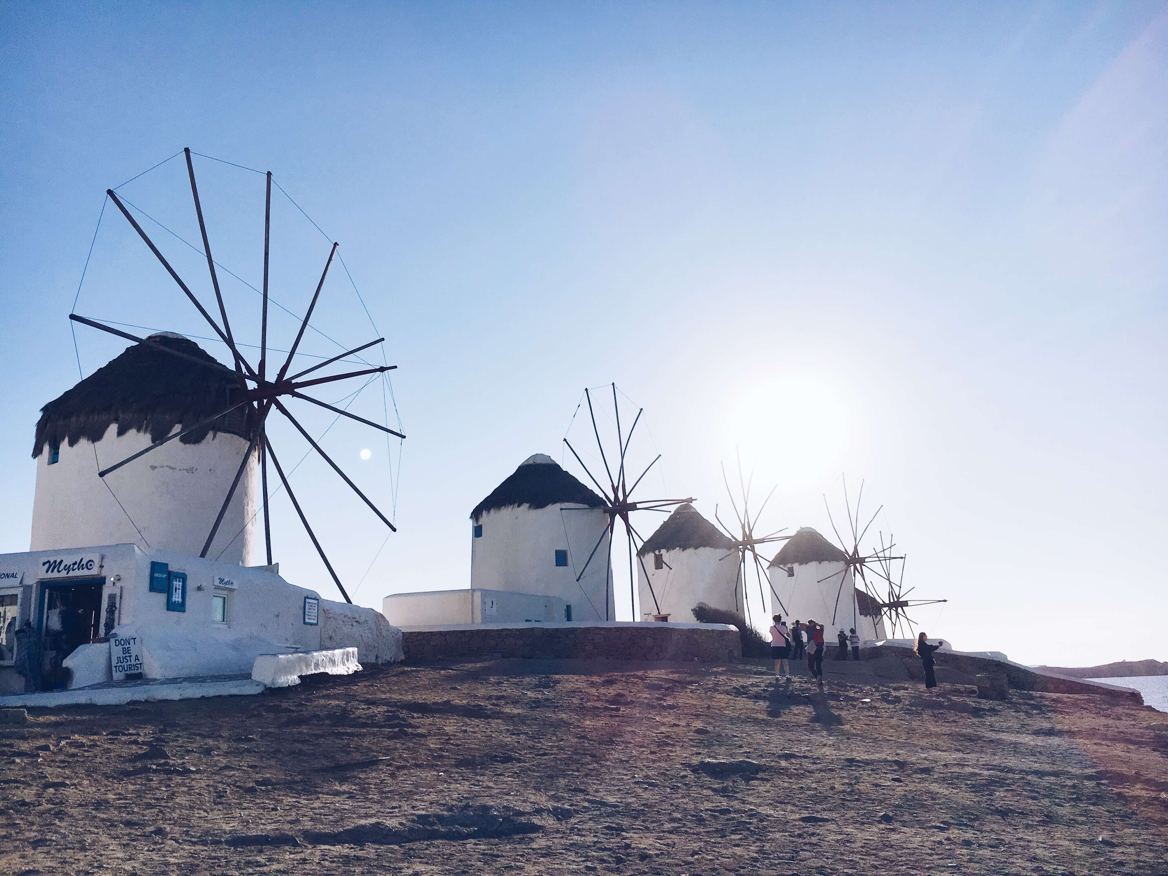 Die 5 Windmühlen von Mykonos Stadt
