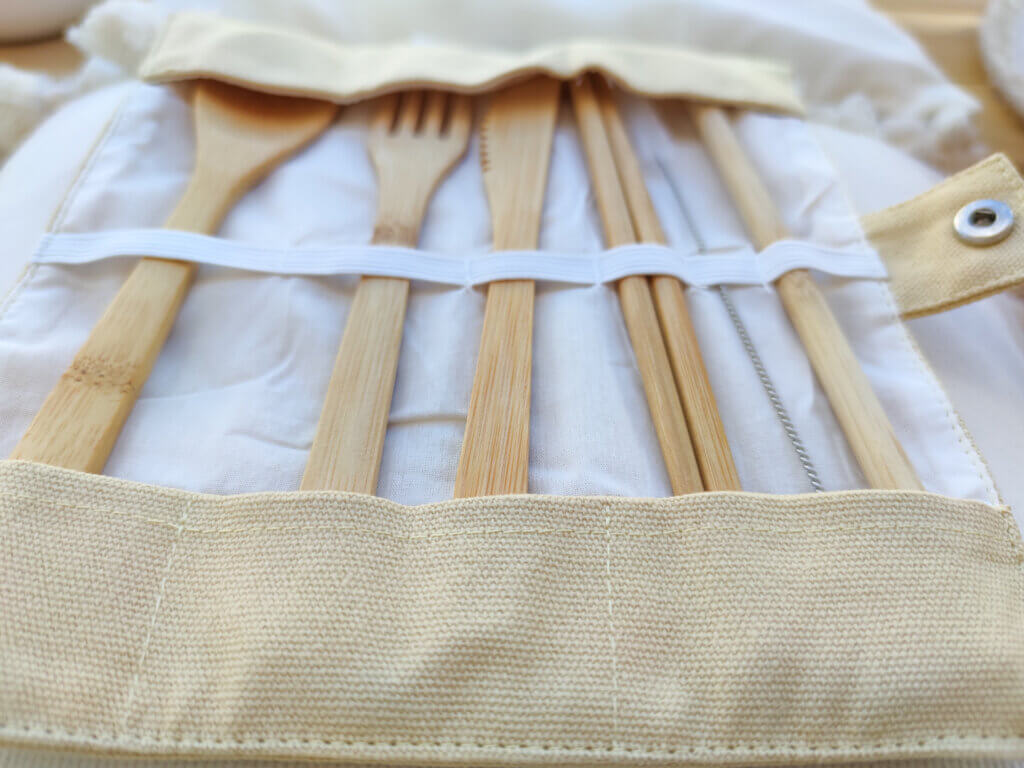 Bambus Besteck Set für Camper